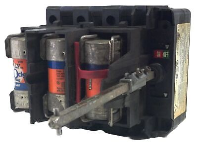 Square D 9421-ND3 Ser A 3PH 60A 600VAC 250VDC Disconnect Switch w/ AJT60 Fuses