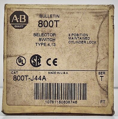 Allen-Bradley 800T-J44A Selector Switch with Standard Key D018