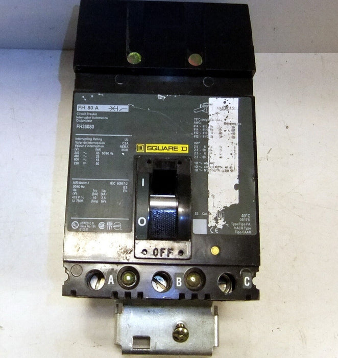Square D I-Line FH36080 Circuit Breaker