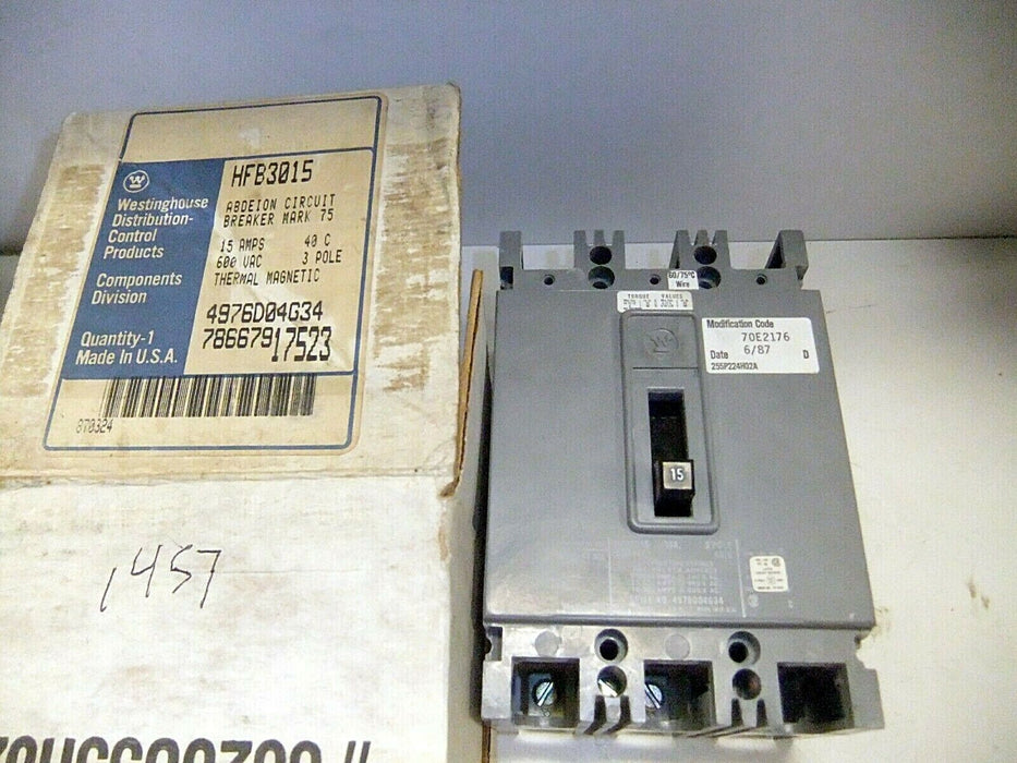 Westinghouse HFB3015 Circuit Breaker