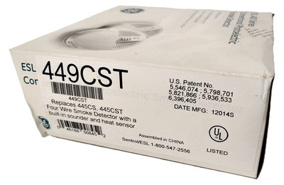 GE ESL 449CST 12-24 V DC 4-Wire Smoke Detector w/ Built-In Sounder & Heat Sensor