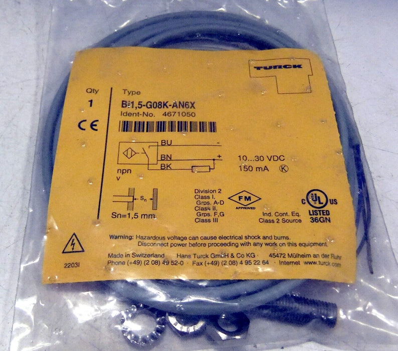 Turck Bi1,5-G08K-AN6X Inductive Sensor