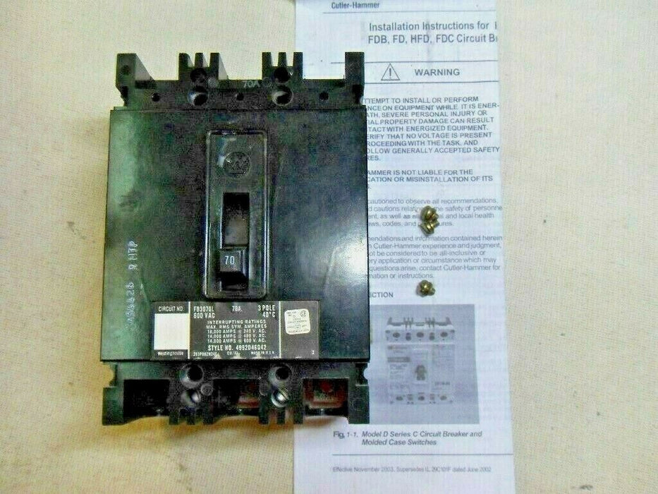Westinghouse FB3070L Circuit Breaker