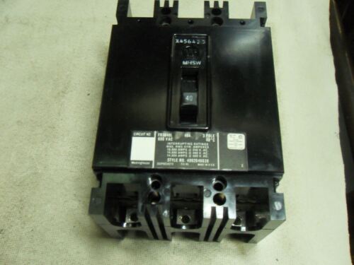 WESTINGHOUSE FB3040L CIRCUIT BREAKER 40A 3P 600VAC