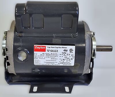 Dayton 6XJ22 100-120/200-240 V 6.3 A 1/2 HP 1725 RPM ODP Cap Start Cap Run Motor