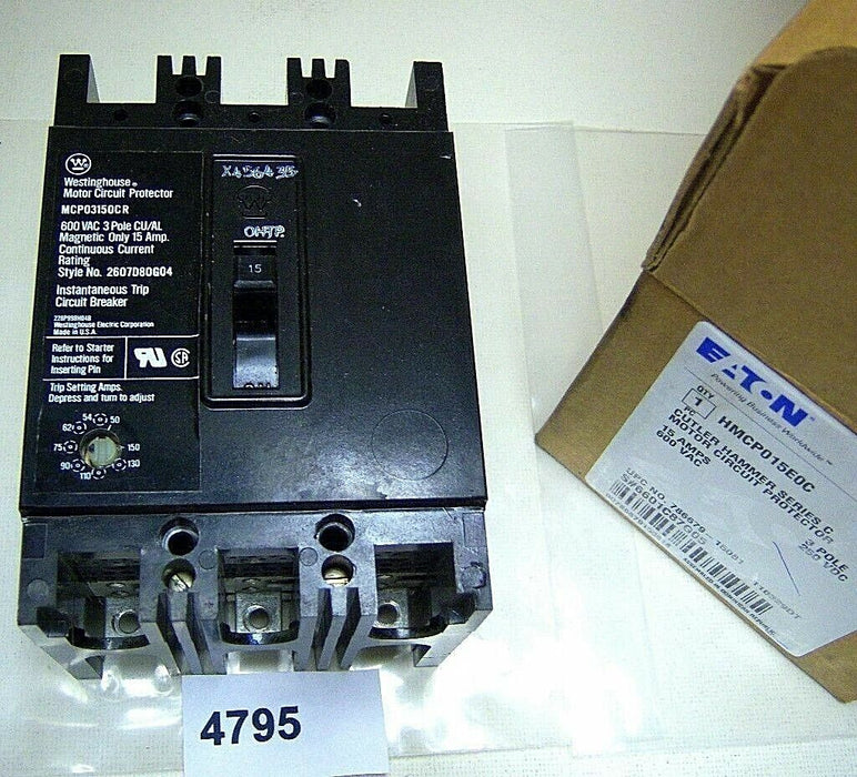 Westinghouse Circuit Breaker 15 Amp MCP03150CR 3P 600VAC