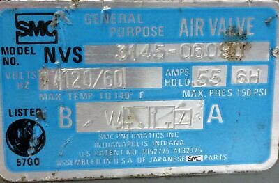 SMC NVS3145-0609D Solenoid Valve.