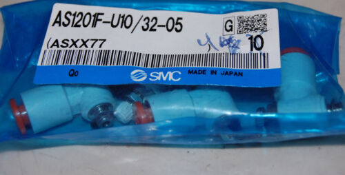 SMC AS1201F-U10/ 32-05 FLOW CONTROL W/ FITTING LOT OF4