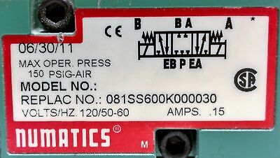 Numatics 81SS600K00030 Solenoid Valve with FLEXIBLOK and End Plate