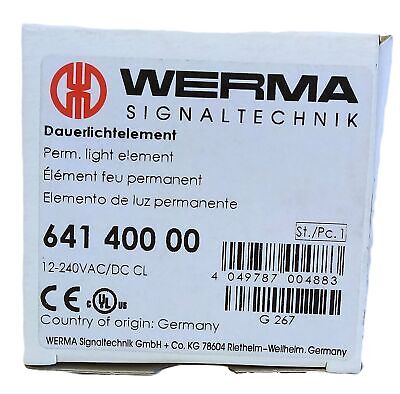 WERMA 641 400 00 12-240V Clear/White Stacklight Lamp Holder No Lamp