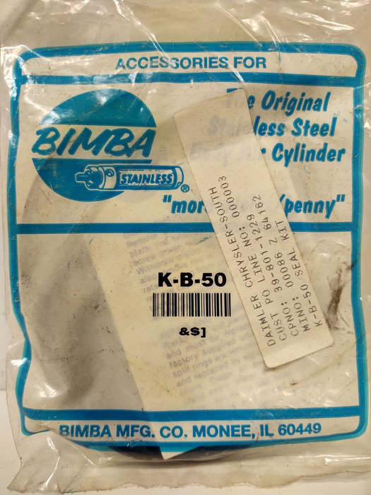 Bimba K-B-50 2.5 Inch Pneumatic Double Wall Cylinder Repair Kit