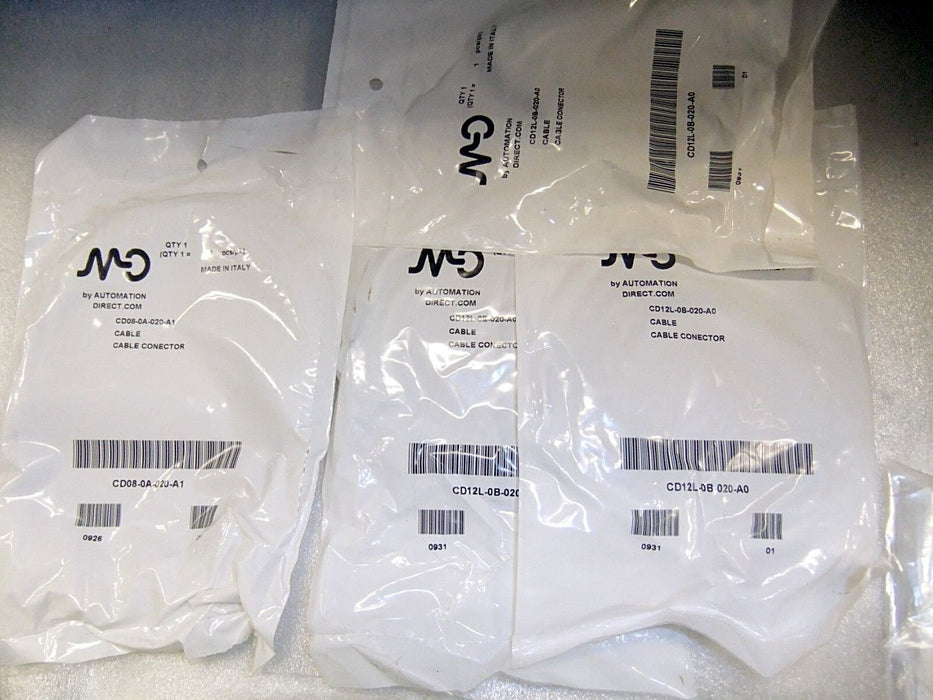 Lot of 4 Automation Direct CD12-0B-020-A0 CD08-0A-020-A1 Cable Connector