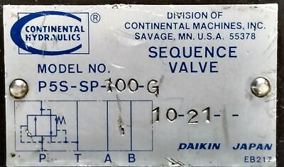 Continental Hydraulics P5S-SP-100-G Sequencing Valve