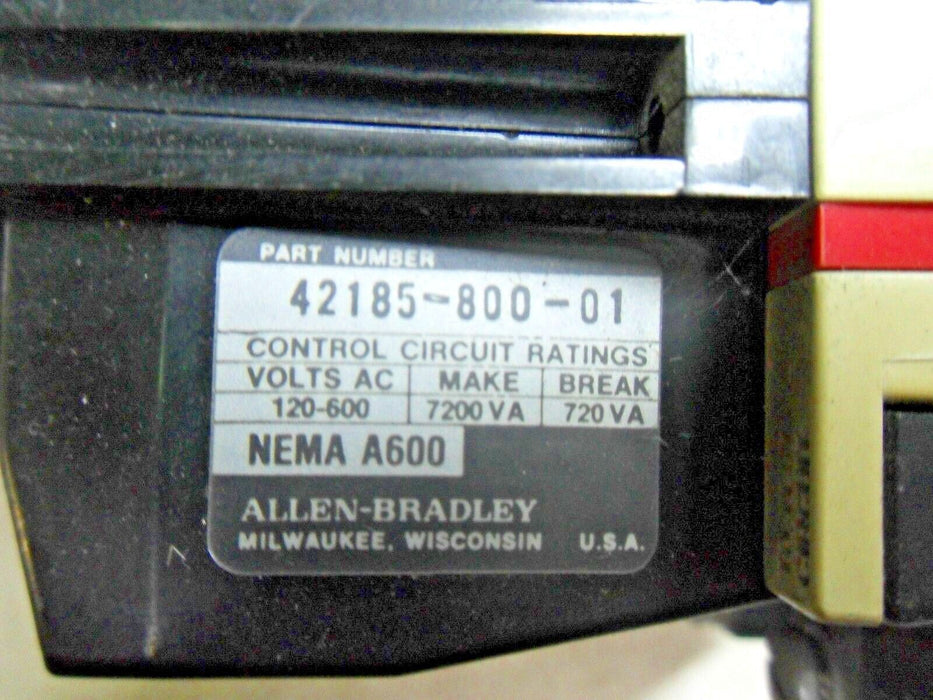 Allen-Bradley 42185-800-01 Overload Relay 4 Size 0-1 Starters 509