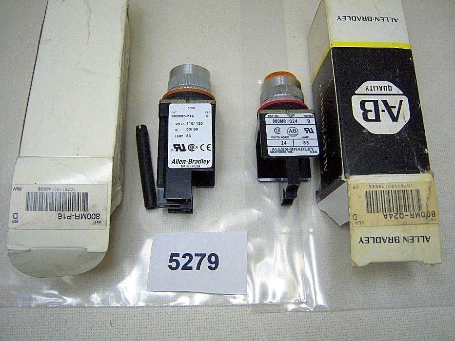 Lot of 2 Allen-Bradley Pilot Lights 800MR-P16 800MR-Q24A