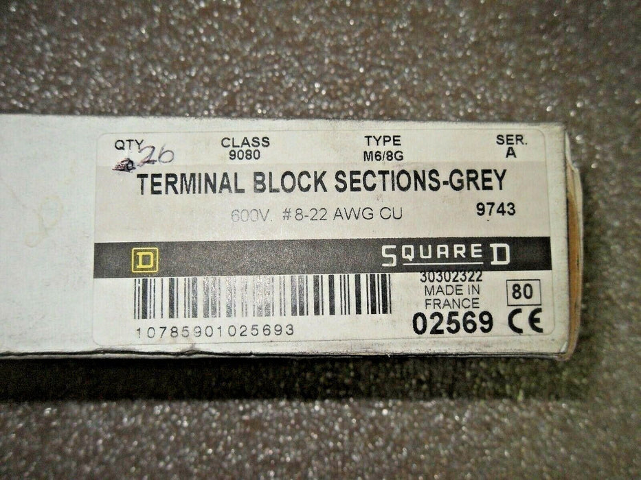 26 Nib Square D 9080-M6/8G Terminal Blocks