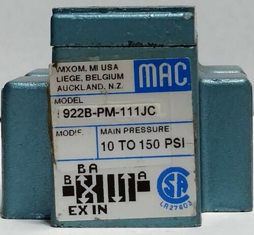Mac Valve 922B-PM-111JC Solenoid Valve