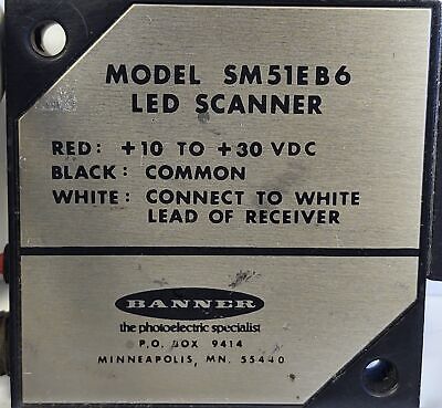 Banner Engineering SM51EB6 18587 Photoelectric LED Scanner