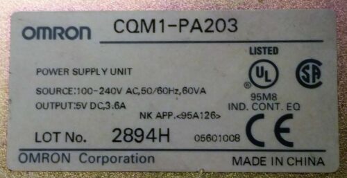 Omron CQM1-PA203 Power Supply