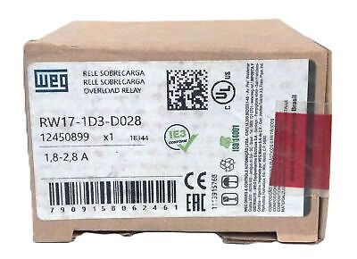 WEG RW17-1D3-D028 1.8-2.8 A Bi-Metallic Electric Thermal Overload Relay