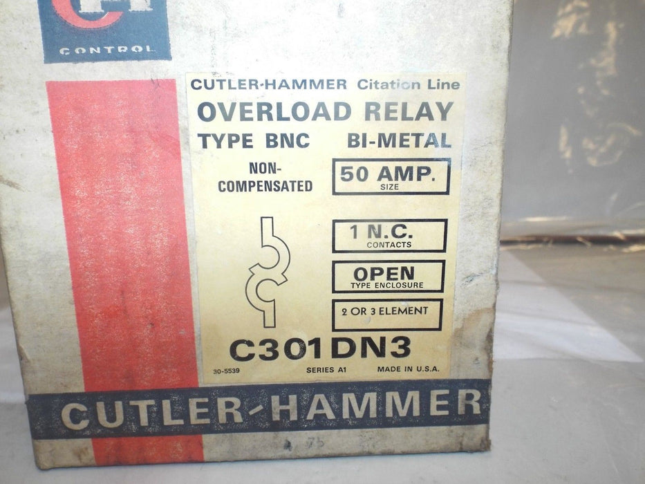Cutler-Hammer C301DN3 OVERLOAD RELAY
