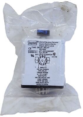 Dayton 6X153N 120 V 0.1-10 Sec Time Delay Relay
