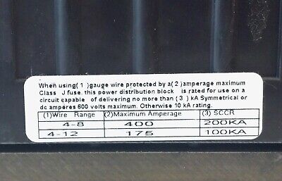 Edison HPB306-3 310 A 600 V 3 P Power Distribution Block