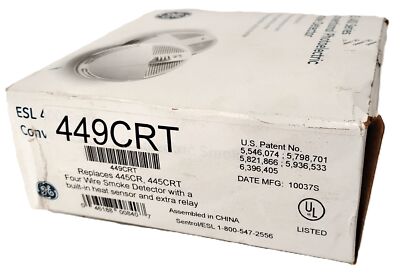 GE ESL 449CRT 12-24 V DC 4-Wire Self-Diagnostic Photoelectric Smoke Detector