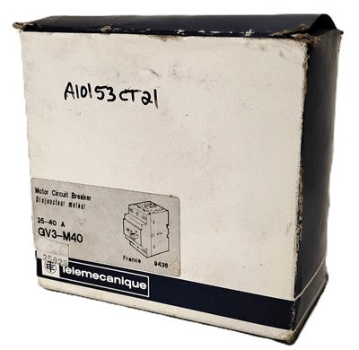 Telemecanique GV3-M40 600 VAC 25-40 A 30 HP Thermomagnetic Motor Circuit Breaker