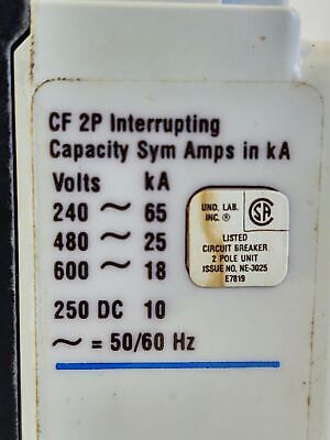Challenger CF2025 2 Pole 600 VAC 25 A Circuit Breaker