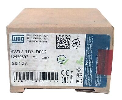 WEG RW17-1D3-D012 0.8-1.2 A Bi-Metallic Thermal Overload Relay