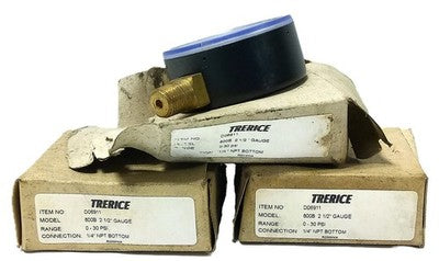 Trerice 800-B 0-30 psi 2.5 in Pressure Gauge w/ 1/4 in NPT Bottom Connection