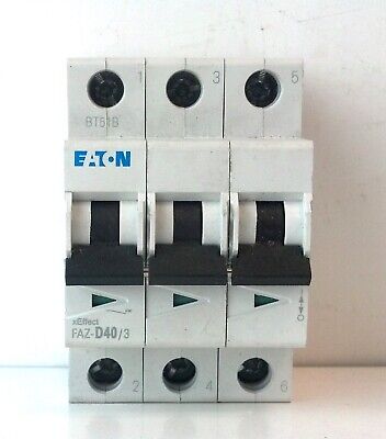 Eaton FAZ-D40/3 480/277 V AC 40 A 3 Pole Miniature Supplementary Protector