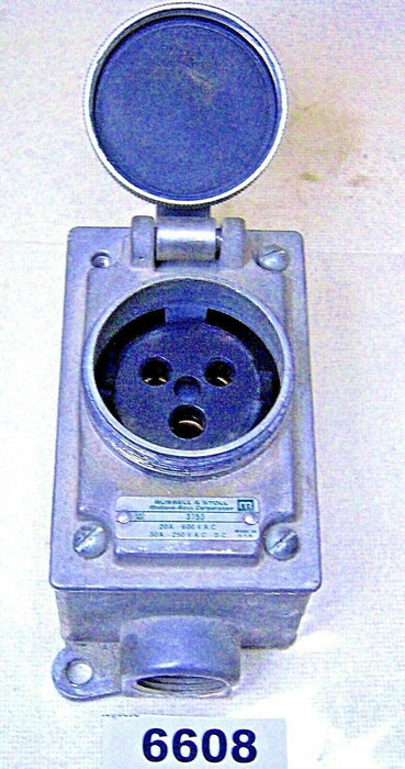 Russell Stoll Plug and Receptacle 3753 30A @250VAC 20-600VAC