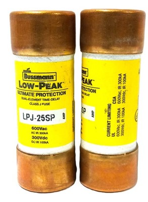 Bussmann LPJ-25SP 600/300 V AC/DC 25 A Current-Limiting Time-Delay Fuses