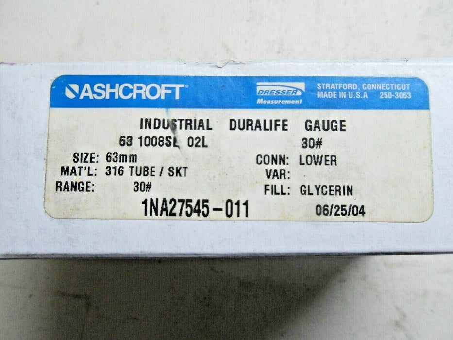 Ashcroft 238A460-02 1Na27545-011 Pressure Gauge 0-30Psi