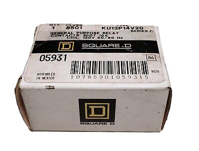 Square D 8501-KU13P14V20 120 V AC 12 A 3PDT Relay