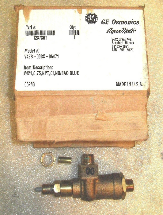 GE Osmonics Aquamatic V42B-00SX-06471 Brine Valve