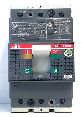 ABB T1N040TL 40 A 3 P SACE TMAX T1N Thermal Magnetic Circuit Breaker