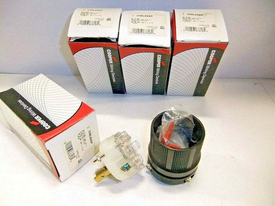 4 Cooper Plugs 20A 125V 2P3W H/L BW CWL520P