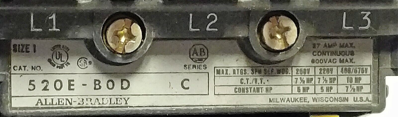 Allen-Bradley 520E-BOD Reversing Starter