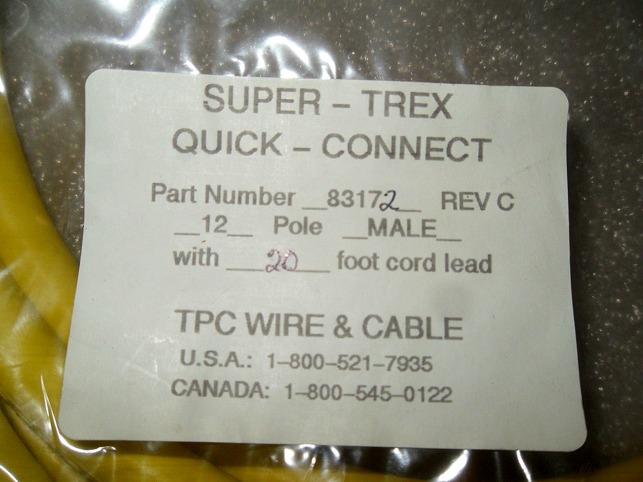 Super-Trex 83172 Quick-Connect 12-Pole Male 20' Connector Cable