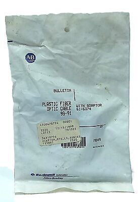 Allen-Bradley 60-2302-5 Plastic Fiber Optic Cable w/ Adapter 61-6374