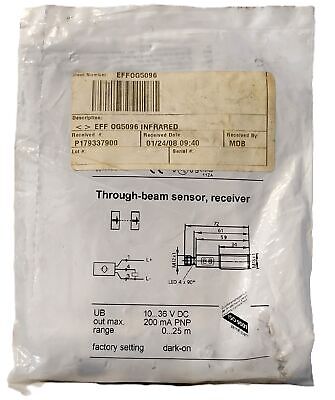Efector OGE-FPKG/US100 OGE500 10-36 VDC Through-Beam Sensor Receiver