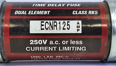 Edison Fuse ECNR125 250 V 125 A Class RK5 Current-Limiting Time-Delay Fuse