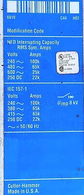 Cutler-Hammer HFD3020 Ser C 600V 20A Industrial Circuit Breaker