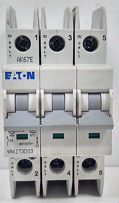 Eaton WMZT3D03 3 Amp 3 Pole Circuit Breaker with D Curve