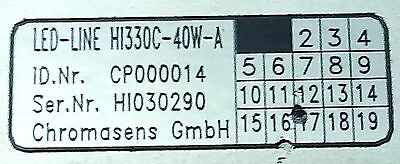 Chromasens CP000014 LED-LINE HI330C-40W-A 66.1031.055-01 LED Light Assembly