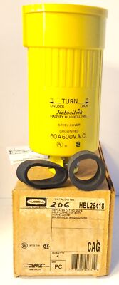 Hubbell HBL26418 600 V AC 60 A 3 Pole 4 Wire Plug