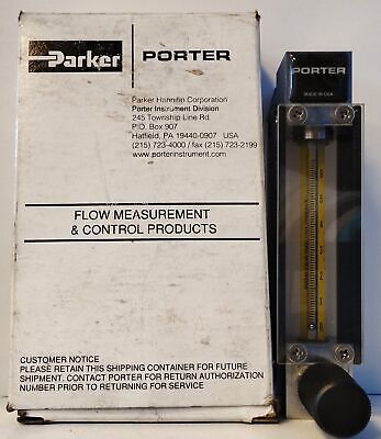 Parker Porter Model 65 A-125-5 SS Glass Purgemeter Variable Area Flowmeter